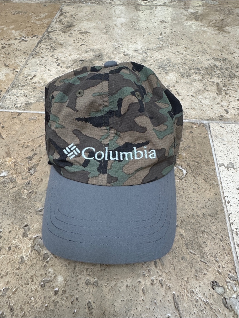 Youth Columbia Camouflage Cap with Gray Brim